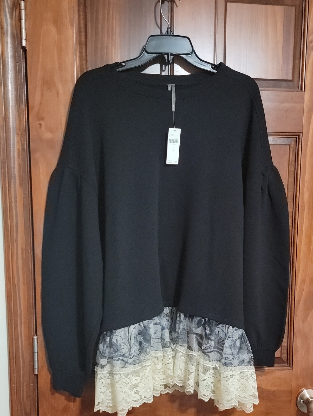 By Anthropologie: Tulle-Hem Pullover Sweatshirt - Picture 6 of 7